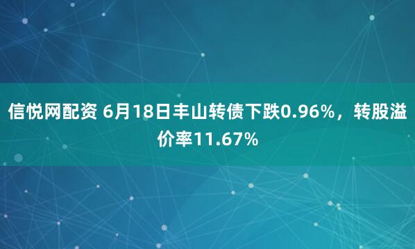 信悦网配资 6月18日丰山转债下跌0.96%，转股溢价率11.67%