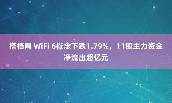 搭档网 WiFi 6概念下跌1.79%，11股主力资金净流出超亿元